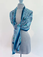 Load image into Gallery viewer, Hummingbirds Scarf/Shawl in Robins egg
