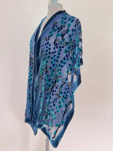 Load image into Gallery viewer, Navy Blue Velvet Scarf/Shawl in Willow Branches