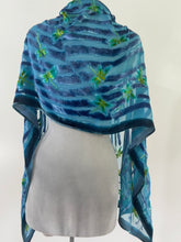 Load image into Gallery viewer, Dragonflies Turquoise Velvet Scarf/Shawl