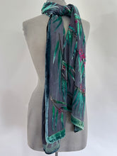 Load image into Gallery viewer, Black Eucalyptus Leaves Scarf/Shawl