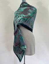 Load image into Gallery viewer, Black Eucalyptus Leaves Scarf/Shawl