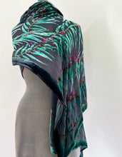 Load image into Gallery viewer, Black Eucalyptus Leaves Scarf/Shawl