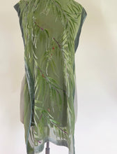 Load image into Gallery viewer, Sage Green devoré Velvet Eucalyptus Leaves Scarf/Shawl