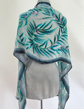 Load image into Gallery viewer, Pale Gray Eucalyptus Leaves Scarf/Shawl
