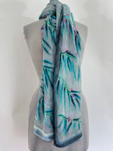 Load image into Gallery viewer, Pale Gray Eucalyptus Leaves Scarf/Shawl