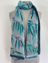 Load image into Gallery viewer, Pale Gray Eucalyptus Leaves Scarf/Shawl