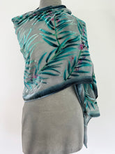 Load image into Gallery viewer, Pale Gray Eucalyptus Leaves Scarf/Shawl
