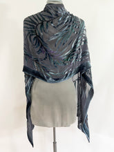 Load image into Gallery viewer, All Black Eucalyptus Leaves Scarf/Shawl
