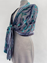 Load image into Gallery viewer, Gray Oak Leaves Scarf/Shawl