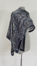 Load and play video in Gallery viewer, All Black Eucalyptus Leaves Scarf/Shawl