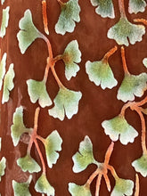 Load image into Gallery viewer, Velvet Scarf with Gingko Leaves in terracotta