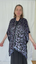 Load and play video in Gallery viewer, purple Branch Blossoms Kimono Jacket in Black