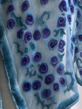Load image into Gallery viewer, Purple Rosettes on Pale Gray Blue
