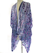 Load image into Gallery viewer, Velvet Kimono with Willow Branches in Purple