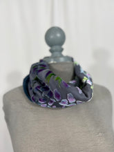 Load image into Gallery viewer, Circle Scarf in Gray with Willow Branches