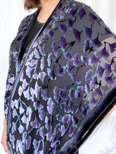 Load image into Gallery viewer, purple Branch Blossoms Kimono Jacket in Black