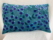 Load image into Gallery viewer, Violet Roses on a Blue Gray Background 12"x20" Pillow