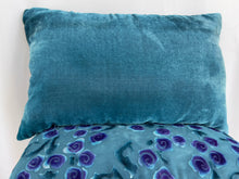 Load image into Gallery viewer, Violet Roses on a Blue Gray Background 12"x20" Pillow