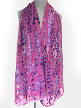 Load image into Gallery viewer, Berry Velvet Scarf/Shawl with Willows Pattern-Sherit Levin