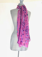 Load image into Gallery viewer, Berry Velvet Scarf/Shawl with Willows Pattern-Sherit Levin