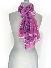 Load image into Gallery viewer, Berry Velvet Scarf/Shawl with Willows Pattern-Sherit Levin