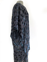 Load image into Gallery viewer, Black Velvet on Black Silk Chiffon Gingko Leaves Kimono-Sherit Levin