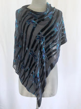 Load image into Gallery viewer, Dragonflies Poncho/Scarf in Black
