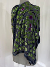 Load image into Gallery viewer, Black Velvet Lily Pads Scarf/Shawl