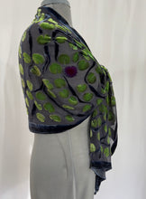 Load image into Gallery viewer, Black Velvet Lily Pads Scarf/Shawl
