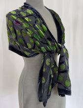 Load image into Gallery viewer, Black Velvet Lily Pads Scarf/Shawl