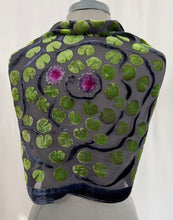 Load image into Gallery viewer, Black Velvet Lily Pads Scarf/Shawl