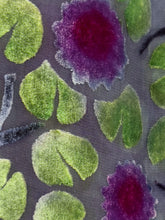Load image into Gallery viewer, Black Velvet Lily Pads Scarf/Shawl