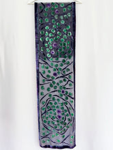 Load image into Gallery viewer, Velvet Scarf with Lily Pads Pattern in Black