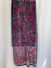 Load image into Gallery viewer, Black Velvet Red Roses Scarf/Shawl