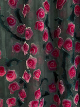 Load image into Gallery viewer, Black Velvet Red Roses Scarf/Shawl