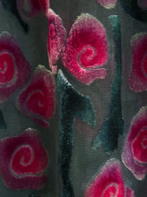 Load image into Gallery viewer, Black Velvet Red Roses Scarf/Shawl