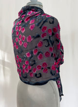 Load image into Gallery viewer, Black Velvet Red Roses Scarf/Shawl