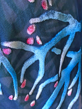 Load image into Gallery viewer, Blue Velvet Scarf of  Branches with Rain Drops Pattern