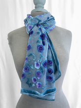 Load image into Gallery viewer, Purple Rosettes on Pale Gray Blue