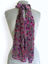 Load image into Gallery viewer, Bordeaux Background Gingko Scarf