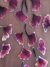 Load image into Gallery viewer, Bordeaux Background Gingko Scarf