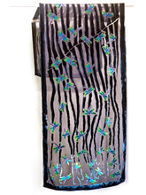Load image into Gallery viewer, Dragonflies Pattern Black Velvet Scarf/Shawl-Sherit Levin
