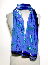 Load image into Gallery viewer, Dragonflies Purple Velvet Scarf/Shawl-Sherit Levin
