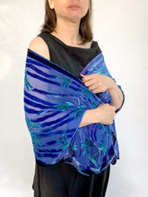 Load image into Gallery viewer, Dragonflies Purple Velvet Scarf/Shawl-Sherit Levin