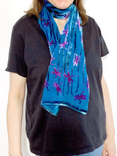Load image into Gallery viewer, Dragonflies Scarf in Blue-Sherit Levin
