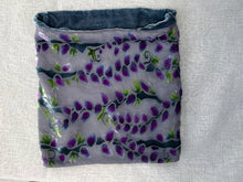 Load image into Gallery viewer, Circle Scarf in Gray with Willow Branches