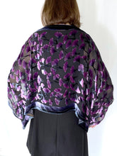 Load image into Gallery viewer, Velvet Poncho Top in Black in Floral