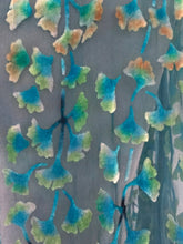 Load image into Gallery viewer, Gingko Leaves Velvet Scarf in Teal-Sherit Levin