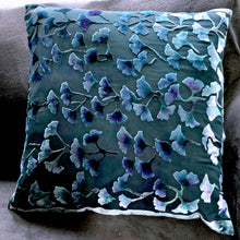 Load image into Gallery viewer, Gingko 20" Square Pillow Cover in Blue Gray
