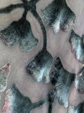 Load image into Gallery viewer, Black Velvet on Black Silk Chiffon Gingko Leaves Kimono